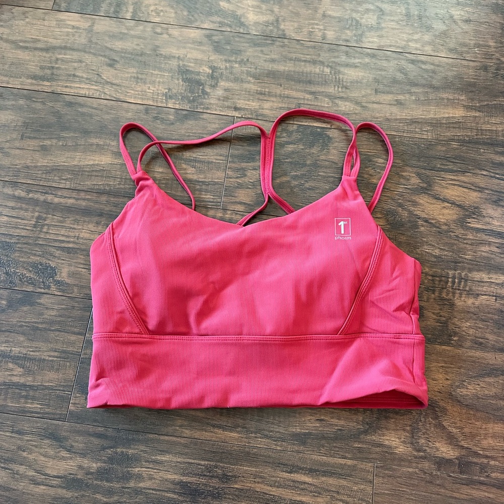 Vibrant Red Sports Bra with Strappy Design